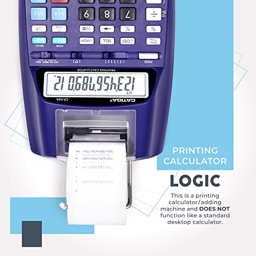 CATIGA Printing Calculator with Tape Print Out - 10 Key Adding Machine with Paper Roll, Desktop Electric Calculator for Accounting, Business, Finance, Home Office Use CP90A - color: 4) Purple