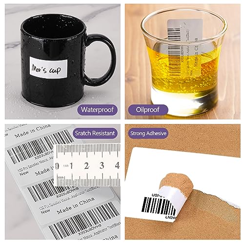 2000 Pcs White Labels Stickers to Write On 2 x 1 Inch, Waterproof and Oil Resistant Blank Barcode Labels for Food Containers Jars Pantry Organization