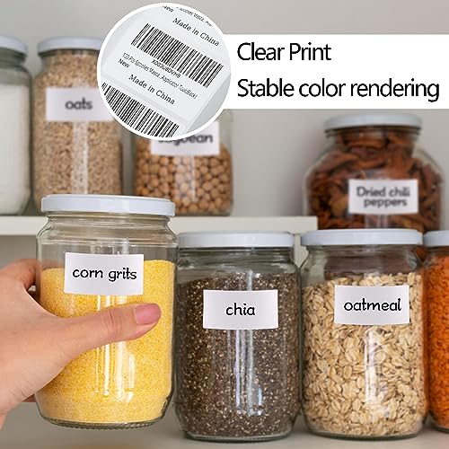 2000 Pcs White Labels Stickers to Write On 2 x 1 Inch, Waterproof and Oil Resistant Blank Barcode Labels for Food Containers Jars Pantry Organization
