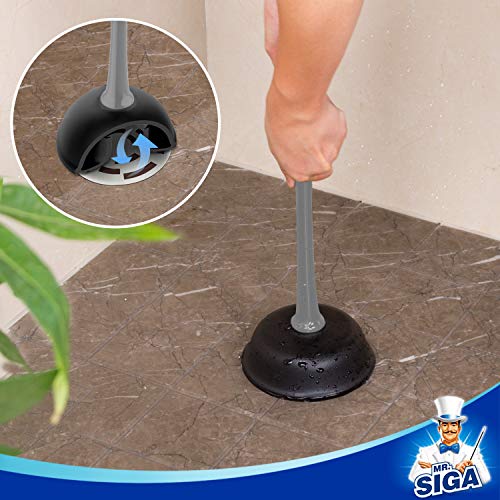 MR.SIGA Toilet Plunger and Brush Combo for Toilet Cleaning, Gray, 2 Set (Pack of 6) - color: Gray, size: 6.3 x 8.2 x 18.1 inch (Pack of 6)