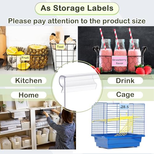 Tatuo 400 Plastic Label Holders for Wire Shelf, Reusable Clip, Clear - color: Clear