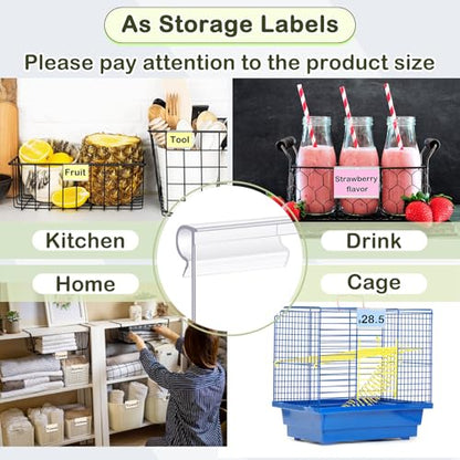 Tatuo 400 Plastic Label Holders for Wire Shelf, Reusable Clip, Clear - color: Clear