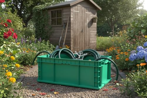 Hudson Exchange 24 x 15 x 9" (3 Pack, 10.5 Gallon) Straight Wall Handled Storage Container Tote, Green - color: Green