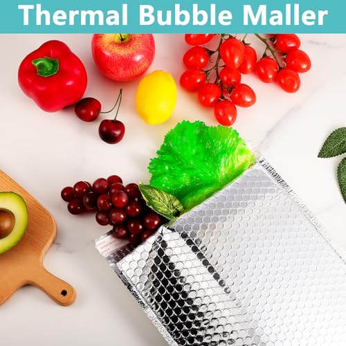 Thermal Bubble Mailer,8 x 11" Metallic Bubble Mailers,Waterproof Padded Envelopes,Self Seal Cool Bubble Mailers,Foil Mailing Envelopes,Insulated Shipping Bags for Cold Shipping (Silver 20PCS) - color: Silver 20PCS