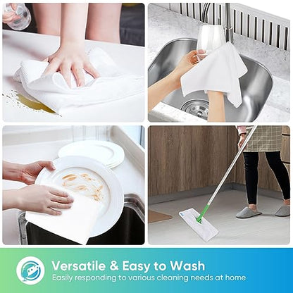 HOMEXCEL White Microfiber Cleaning Cloth, Microfiber Towels for Car,12 PK - color: White
