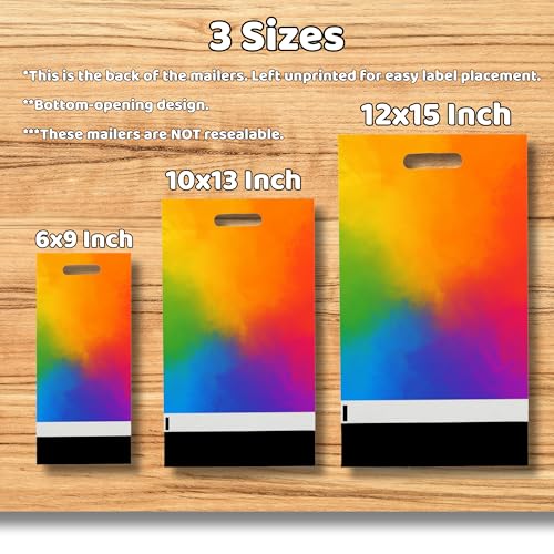 Donyson Rainbow Poly Mailers with Handle, 10x13, 100 Pack, Thank You Bags - color: Rainbow, size: 10x13 (100 Pack)
