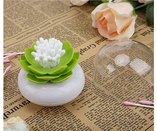 Bloss 2 Pack Cotton Swab Holder Qtip Dispener, Toothpick Box(Green + Pink) - color: Green+Pink