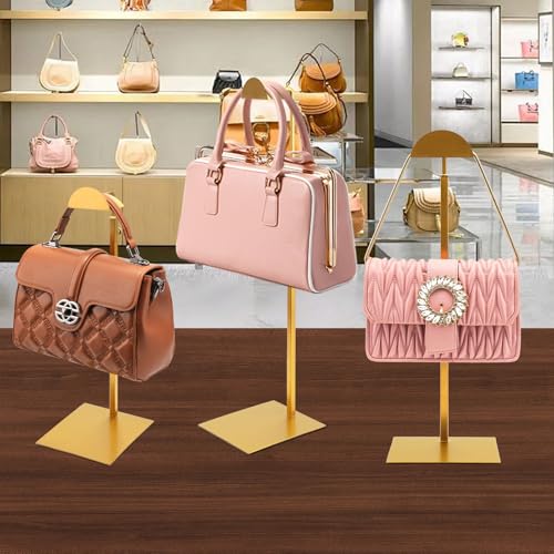 4 Pack Purse Display Stand,Gold Handbag Display Stand,Adjustable - color: Gold (Pack4)
