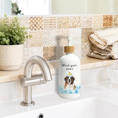 Saint Bernard Gifts Glass Soap Dispenser with Pump - color: Bernard