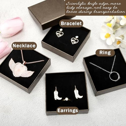Tenceur 100 Pcs Jewelry Gift Boxes Jewerly Box - color: Dark Brown, size: 1 Count (Pack of 100)