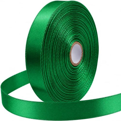 5/8 Inch Green Satin Ribbon 50 Yards Single Face Polyester - color: Green, size: 5/8 inch