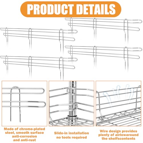 MorningRo 4 Pcs Silver Chrome Wire Shelf Ledge, 24" L x 4" H - color: Silver, size: 24" L X 4" H