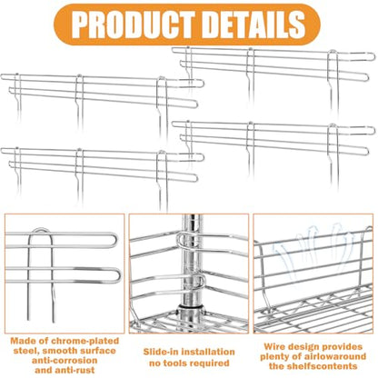 MorningRo 4 Pcs Silver Chrome Wire Shelf Ledge, 24" L x 4" H - color: Silver, size: 24" L X 4" H