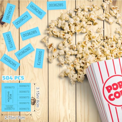Kosiz 5 Bid 504 Raffle Ticket Sheets Chinese Auction Tickets, Lake Blue - color: Lake Blue, size: 5 Bid