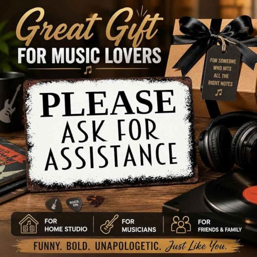 Please Ask for Assistance Aluminum Metal Sign 8 x 12 Inch