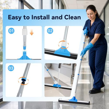 YONILL Floor Squeegee for Concrete and Tile Floor with 50" Long Handle
