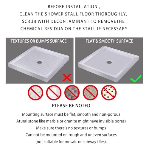 Yimobra Square Shower Floor Mat Non Slip, 21"X21" Machine Washable Bath Tub Mat, Soft on Feet, Bathmat with Drain Holes and Suction Cups, Fast Draining, Clear Blue - color: Clear Blue, size: 21 X 21 Inch