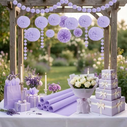 500 Sheets Lavender Tissue Paper Bulk 15 x 20 Inch for Fall Wedding Gifts - color: Lavender, size: 15 x 20 Inch, style: Classic