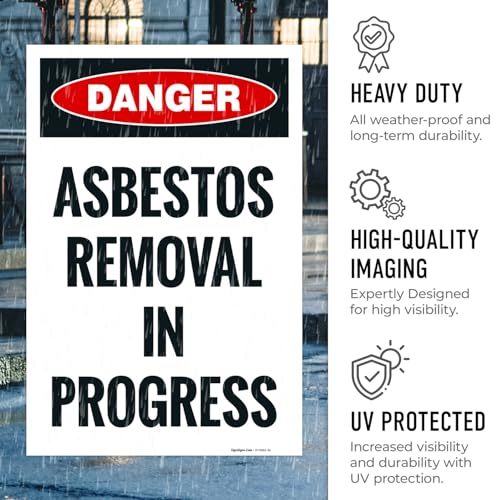 OSHA Danger Asbestos Removal in Progress Sidewalk Sign Kit, - size: 24x36 Inches, style: 2 Pack - Replacement Panels