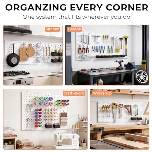 INCLY 320PCS Pegboard Accessories Organizer Kit with Peg Borad Hooks & Bins - size: 320 PCS