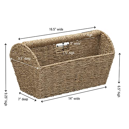 Household Essentials Rectangular Magazine Rack, Seagrass - color: Seagrass, style: Narrow