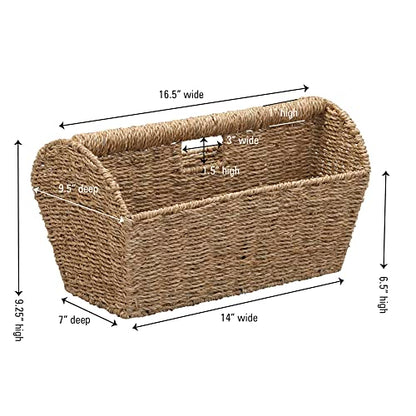 Household Essentials Rectangular Magazine Rack, Seagrass - color: Seagrass, style: Narrow