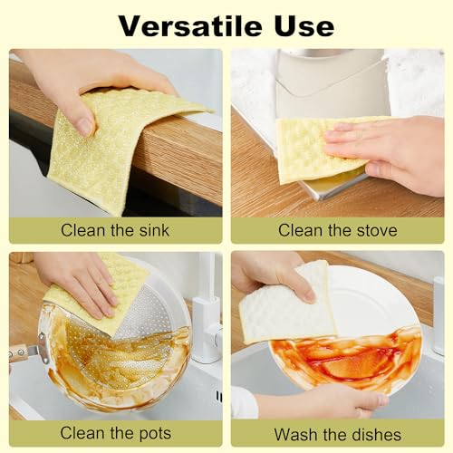 JOYMOOP Microfiber Cleaning Cloth, 6 Piece Set, Extra Small, Yellow - color: U