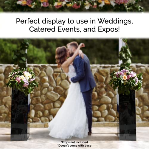 Marketing Holders Tall Column Glossy Black Platform Display Box 12 x 12 x 40 Sculpture Pedestal Museums Artifacts Cube Elevating Acrylic Showcase Stand Expos Event Memorials Wedding Receptions - size: 12"w x 12"d x 40"h