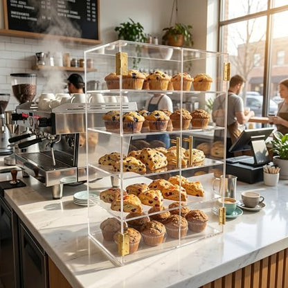 5 Tiers Countertop Bakery Display Case - size: 5Tiers