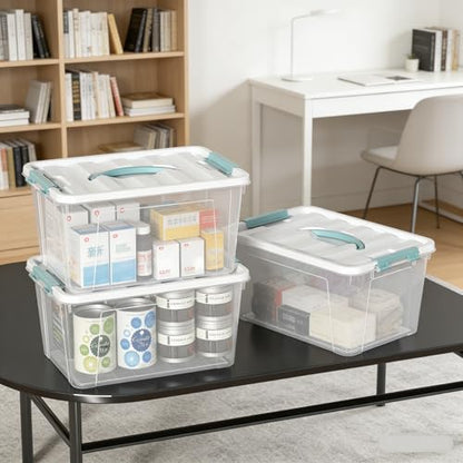 8-Pack Stackable Clear Storage Bins with Lids, 14-Qt Storage Box - size: 14 Quart