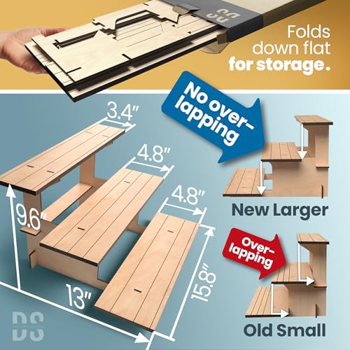 3-Tier Natural Wooden Display Stand Bundle for Vendors, Craft Fairs, Markets, Retail