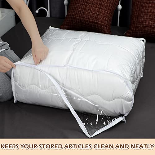 Shappy 6 Packs Clear Plastic Storage Bags with Zipper, 24 x 20 x 11 Inch - size: 24 x 20 x 11 Inch