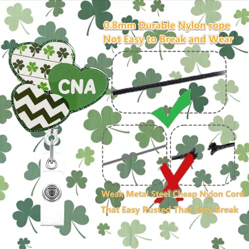RIICFDD St. Patrick’s Day ID Badge Reel Triple Hearts Badge Holder 1 Pcs - color: Styl 27