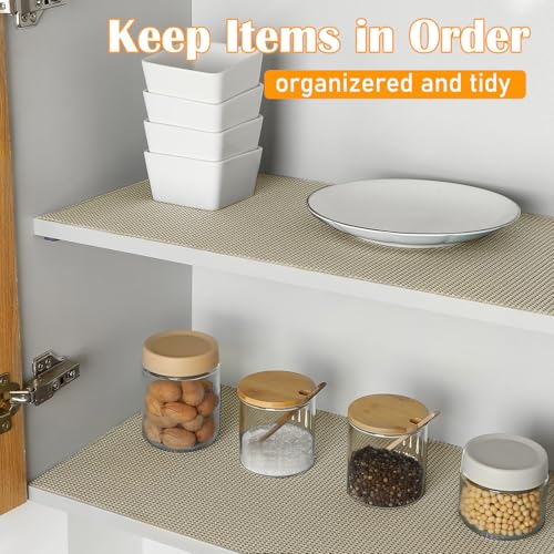 Songrey Non-Slip Shelf Cabinet and Drawer Liner, 23.6IN x 20FT, Beige - color: Beige, size: 23.6"W x 240"L