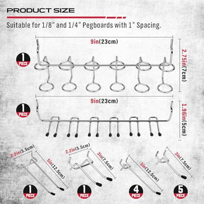 Ultimate 121-Piece Pegboard Hooks Set, Pegboard Accessories with Metal Hooks, Durable Peg Board Organizer Accessories, Pegboard Bins, Peg Board Tool Utility Hooks - color: 121 pcs -Black