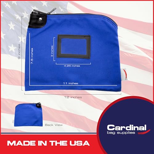 Locking Canvas Cash Bag, Royal Blue, 9 x 12 Inch - color: Royal Blue