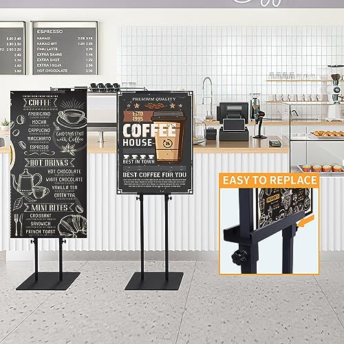 Poster Stand for Display, Adjustable Heavy Duty Poster Board Stand - size: Double-Pole Poster Stand 2 Pack