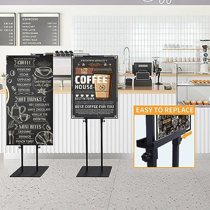 Poster Stand for Display, Adjustable Heavy Duty Poster Board Stand - size: Double-Pole Poster Stand 2 Pack