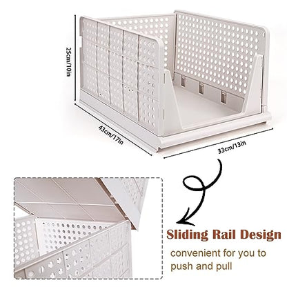 yazi 5XL Stackable Plastic Closet Storage Baskets - size: 5XL