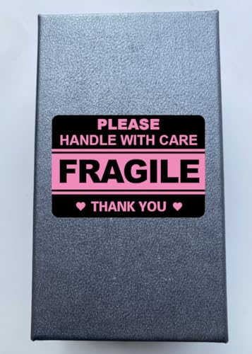 2"x3" 100 PCS Black Fragile Stickers for Shipping Cartons Envelops