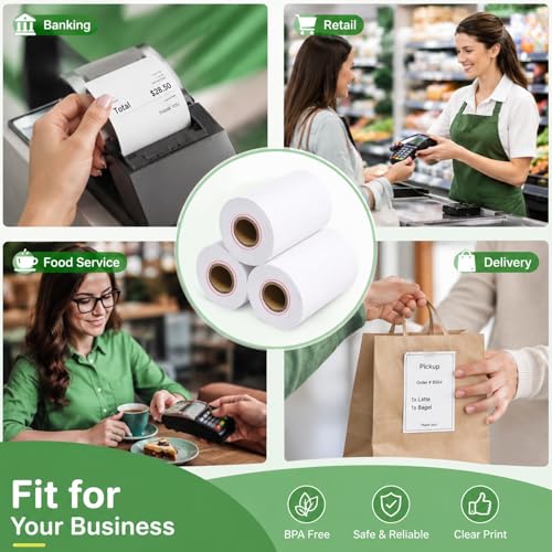 Thermal Paper 2 1/4 x 50 ft, 58mm BPA Free Receipt Paper Rollss (10)