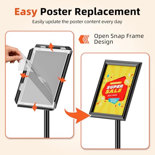 8.5"x11" Adjustable Floor Stand Sign Holder, 1 Pack - size: 8.5x11 Inch