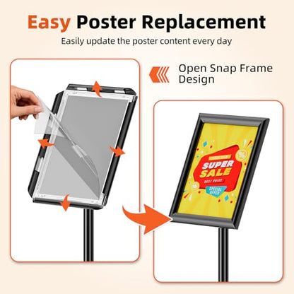 8.5"x11" Adjustable Floor Stand Sign Holder, 1 Pack - size: 8.5x11 Inch