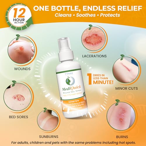 MediQuick First Aid Gel, Hypochlorous Acid Spray, 12-Hour Protection, 4 oz - size: Hydrogel Spray (4 Ounce)