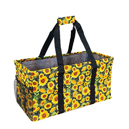 Extra Large Utility Tote Bag - Oversized Collapsible Beach Bag - Sunflower - color: Sunflower