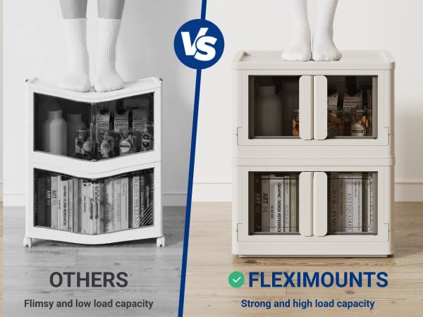 FLEXIMOUNTS 110 QT Stackable Plastic Storage Bins With Lids, Milky White - color: Milky White, size: 37 Qt-3 Pack