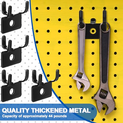 Tandefio 100 Pcs Pegboard Hooks, Picture Hangers for 1/8 & 1/4 in, Black - color: Black