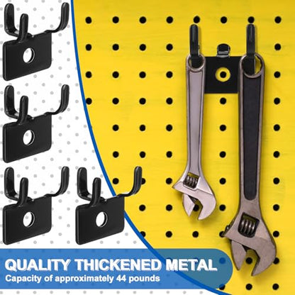 Tandefio 100 Pcs Pegboard Hooks, Picture Hangers for 1/8 & 1/4 in, Black - color: Black