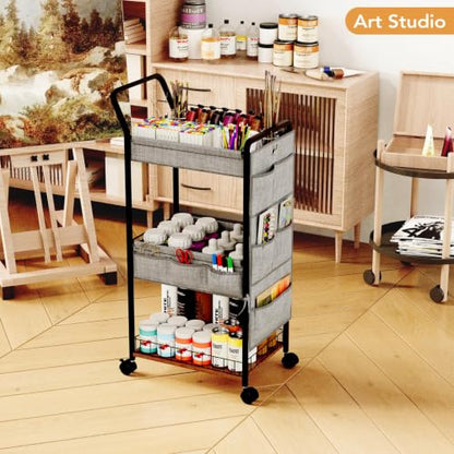 BBLIKE Diaper Caddy Organizer, Baby Cart with Basket and Side Pockets - style: Basket-Grey