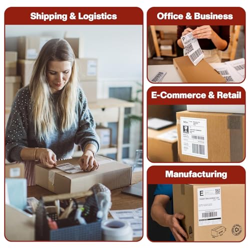4" x 6" Fanfold Thermal Labels, 4 Stacks 2000 Direct Shipping Mailing Labels with Strong Adhesive, Waterproof and Scratch-Resistant, 1" Core Compatible with Zebra, Rollo Printer, Commercial Grade - size: 4 Stacks 2000 Labels